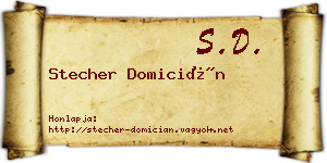 Stecher Domicián névjegykártya